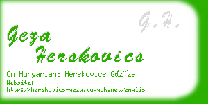 geza herskovics business card